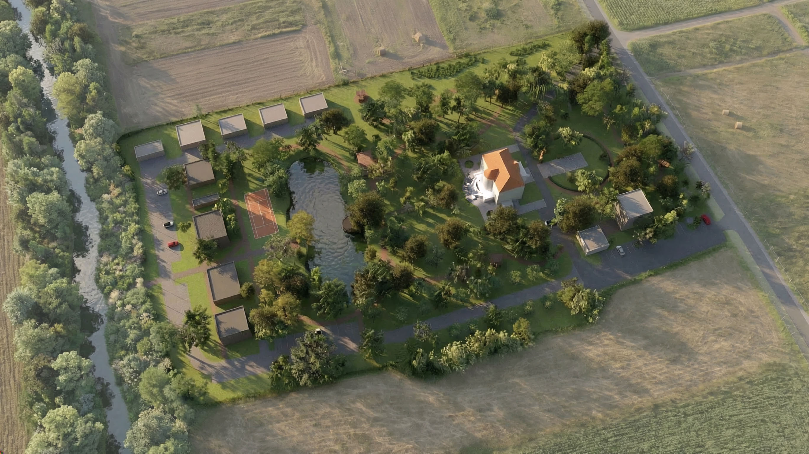 Kompleks pałacowy - widok z lotu ptaka